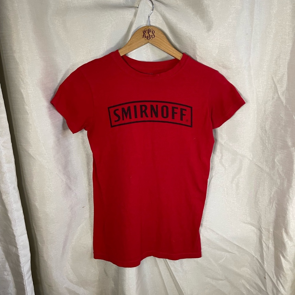 Smirnoff Vodka Red Black Short Sleeve Bartending T-Shirt Top